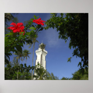 Südpazifik, Französisch-Polynesien, Tahiti. Hibisk Poster