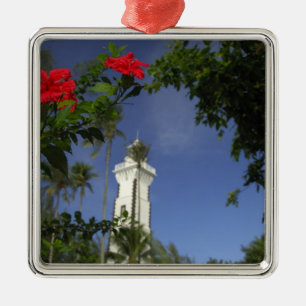 Südpazifik, Französisch-Polynesien, Tahiti. Hibisk Silbernes Ornament