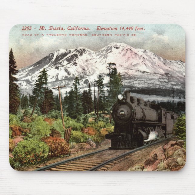 Südpazifik Mt. Shasta 1912 Vintag Mousepad (Vorne)
