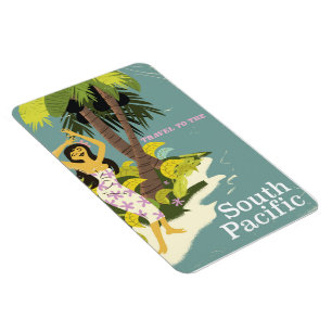 Südpazifik Vintage Reiseplakat Magnet