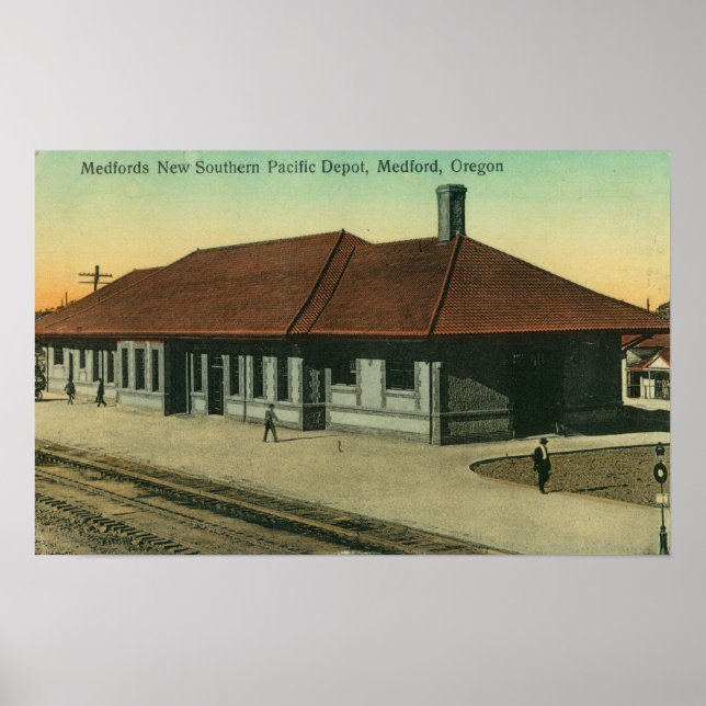 Südpazifikbahnhof in Medford, OR Poster (Vorne)