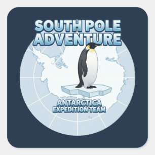 Südpol-Abenteuer Antarktis-Expeditionsteam Quadratischer Aufkleber