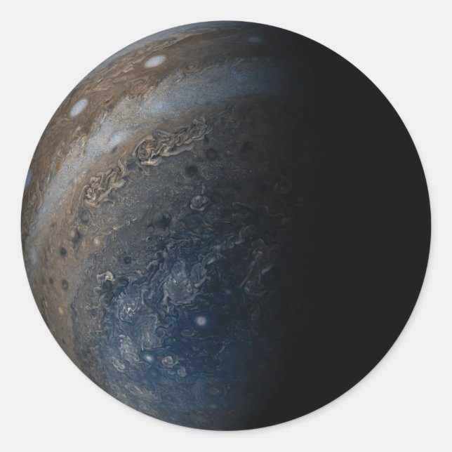 Südpol des Jupiter-Bildes von Juno Runder Aufkleber (Vorderseite)