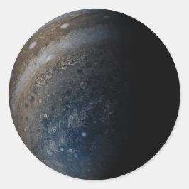 Südpol des Jupiter-Bildes von Juno Runder Aufkleber