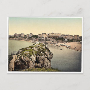 Südsande, Tenby, Wales selten Fotochrom Postkarte