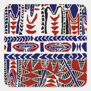 Südsee-Samoa-Batik Quadratischer Aufkleber