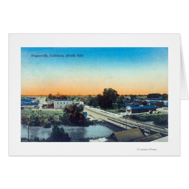 Südseitige Luftaufnahme von TownPorterville, CA (Vorderseite (Horizontal))