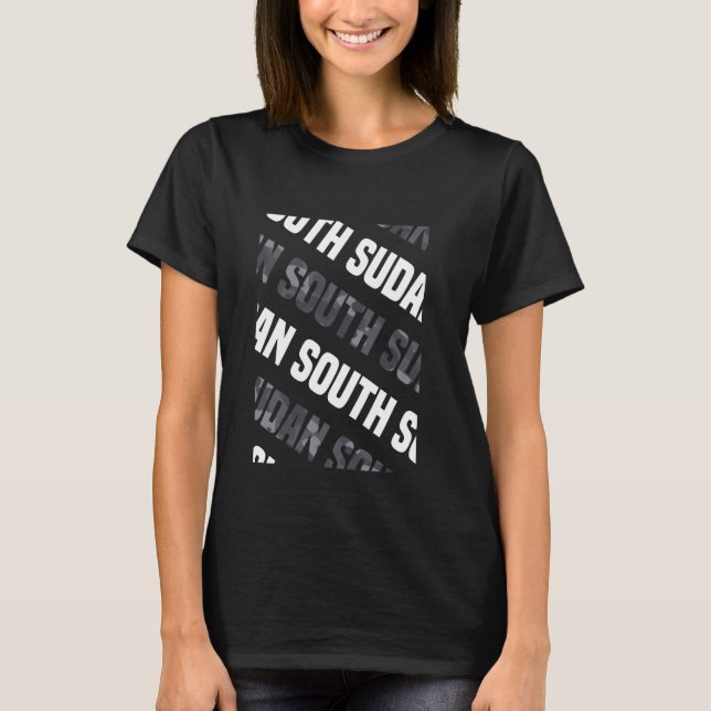 Südsudan Camouflage Pattern Gray Camouflage T-Shirt (Vorderseite)