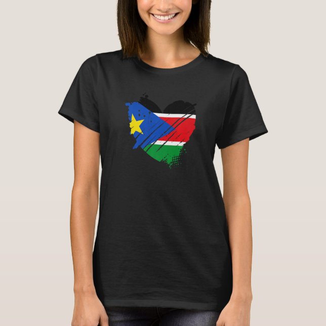 Südsudan Flag I Liebe Es liegt in der DNA Südsudan T-Shirt (Vorderseite)