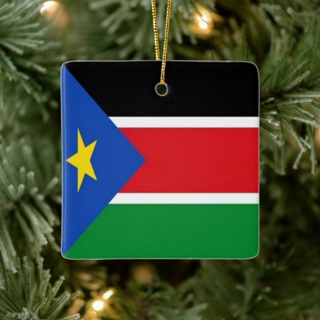 SÜDSUDAN-Flagge, Afrika, Keramikornament (Baum)
