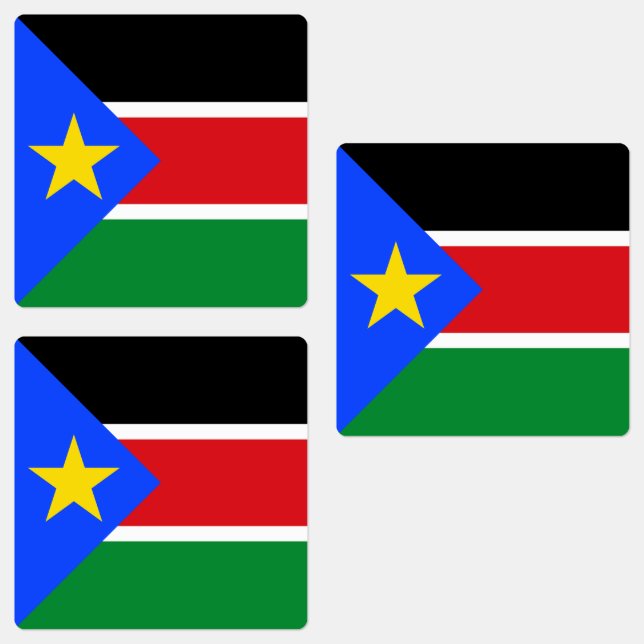 Südsudan-Flagge Etiketten (Gruppe)