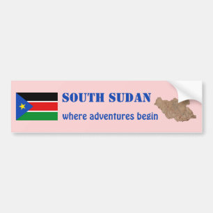 Südsudan-Flagge + Karte Aufkleber Autoaufkleber