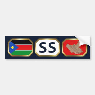 Südsudan-Flagge-Karte-Code-Aufkleber Autoaufkleber