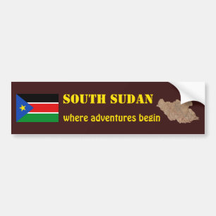 Südsudan-Flagge + Karten-Autoaufkleber Autoaufkleber