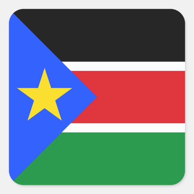 Südsudan-Flagge Quadratischer Aufkleber (Vorderseite)
