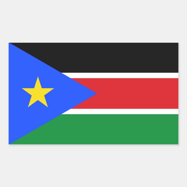Südsudan-Flagge Rechteckiger Aufkleber (Vorderseite)