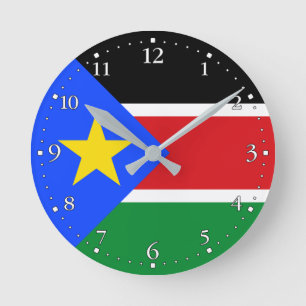 Südsudan-Flagge Runde Wanduhr