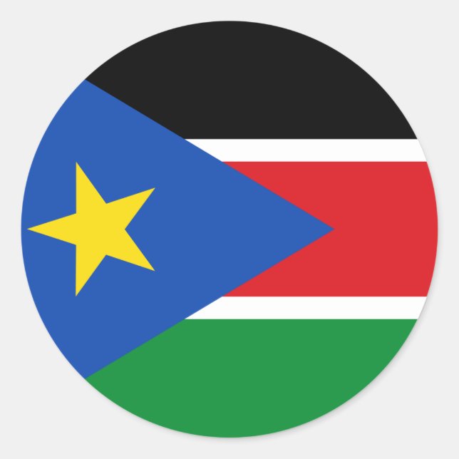 Südsudan-Flagge Runder Aufkleber (Vorderseite)