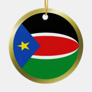 Südsudan-Flaggen-Ornament Keramik Ornament