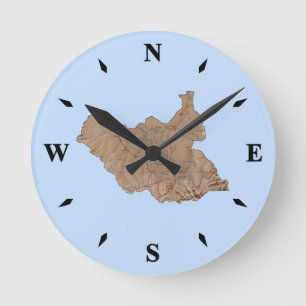 Südsudan-Karte Runde Wanduhr