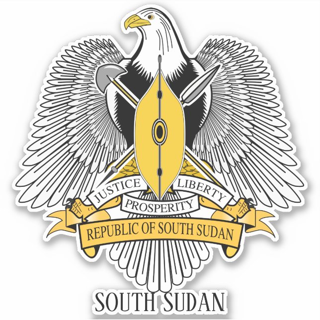 Südsudan-Nationalmatte für Rüstungsgüter Aufkleber (Vorderseite)