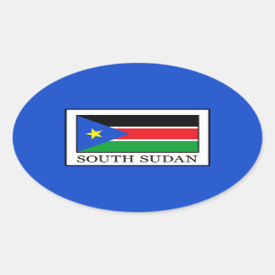 Südsudan Ovaler Aufkleber