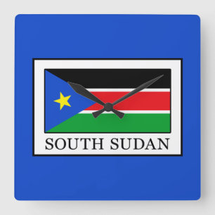 Südsudan Quadratische Wanduhr