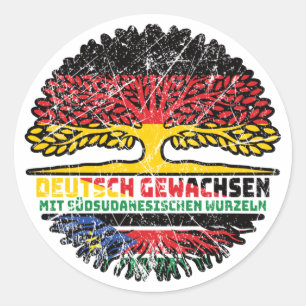 Südsudan Südsudanesisch Deutsch Deutschland Baum Runder Aufkleber