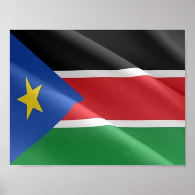 Südsudan - Waving Flag - Poster (Vorne)