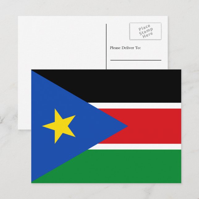 Südsudanesische Flagge, Flagge Südsudans Postkarte (Vorne/Hinten)