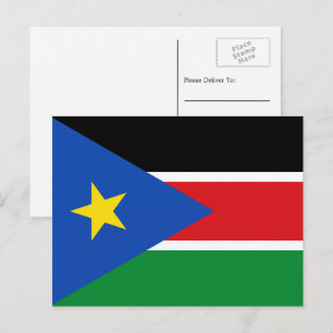 Südsudanesische Flagge, Flagge Südsudans Postkarte