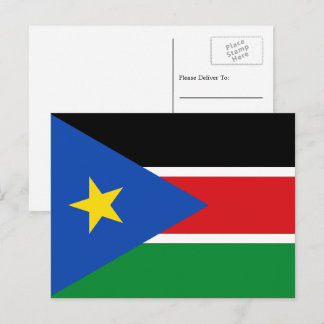 Südsudanesische Flagge, Flagge Südsudans Postkarte