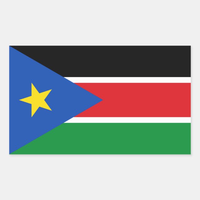Südsudanesische Flagge, Flagge Südsudans Rechteckiger Aufkleber (Vorderseite)