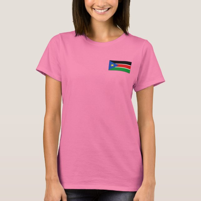 Südsudanesische Flagge und T - Shirt "Karte" (Vorderseite)