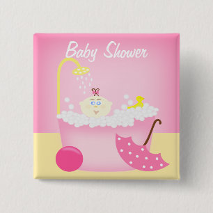 Sudsy-Badewanne Pink Baby Dusche Button