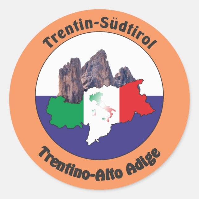 Südtirol – Alto Adige -Italien - Italia Aufkleber (Vorderseite)