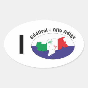 Südtirol – Alto Adige - Italien - Italia Kleber Ovaler Aufkleber