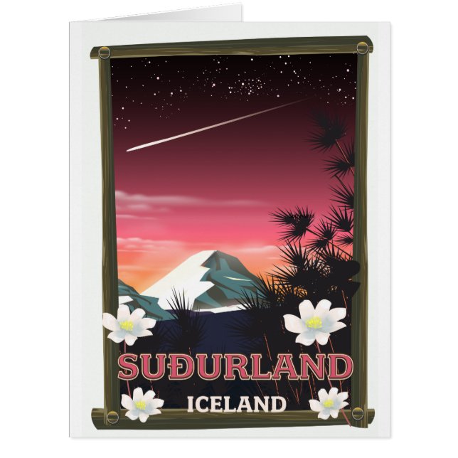 Suðurland Island Reiseplakat (Vorderseite)