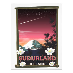 Suðurland Island Reiseplakat Fotodruck