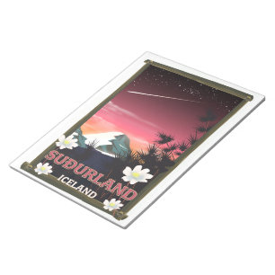 Suðurland Island Reiseplakat Notizblock
