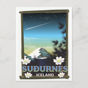 Suðurnes Island Reiseplakat Postkarte