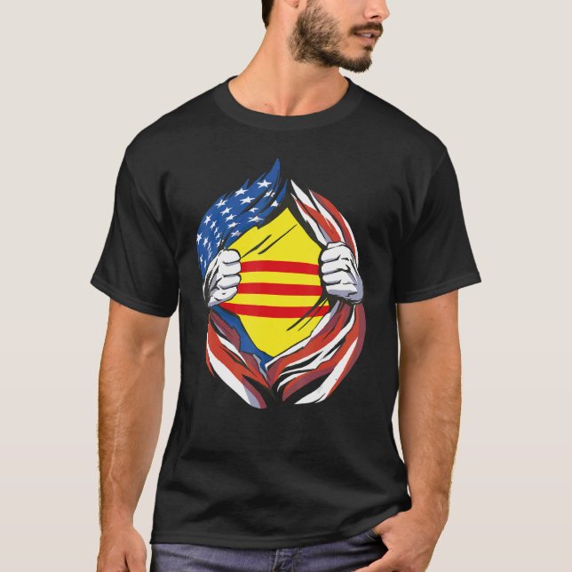 Südvietnam Flag American Proud of My Vietnamese T-Shirt (Vorderseite)