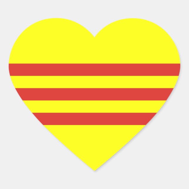 Südvietnam-Flagge Herz-Aufkleber (Vorderseite)