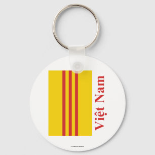 Südvietnam-Flagge mit Namen auf Vietnamesen Schlüsselanhänger