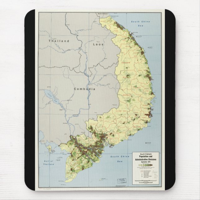 Südvietnam Karte September 1972 Mousepad (Vorne)