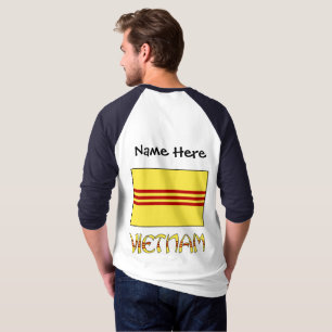 Südvietnam Vietnamesische Flagge Schwarz Personali T-Shirt