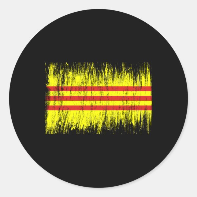 Südvietnamesisch Flagge Saigon Cong Hoa Vnch vietn Runder Aufkleber (Vorderseite)