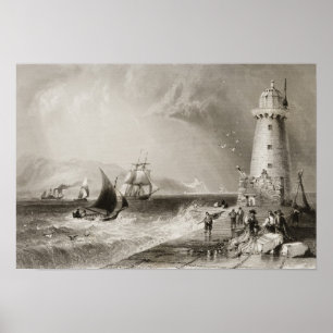 Südwand-Leuchtturm mit Howth Hügel Poster