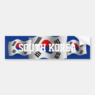 Südwellenartig bewegende Flagge koreas Autoaufkleber
