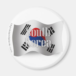 Südwellenartig bewegende Flagge koreas Magnet